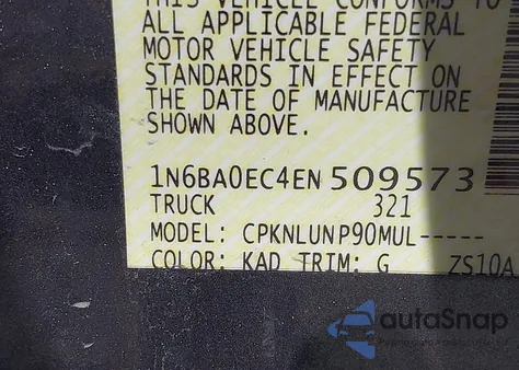 2014 Nissan Titan Pro-4X z USA, uszkodzony, nr VIN 1N6BA0EC4EN509573